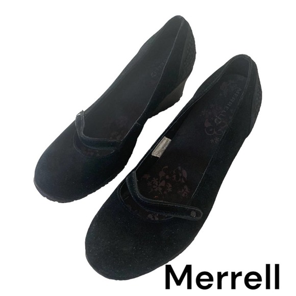 Merrell Shoes Merrell High Heel Shoes Wedge Black Mary Jane Womans